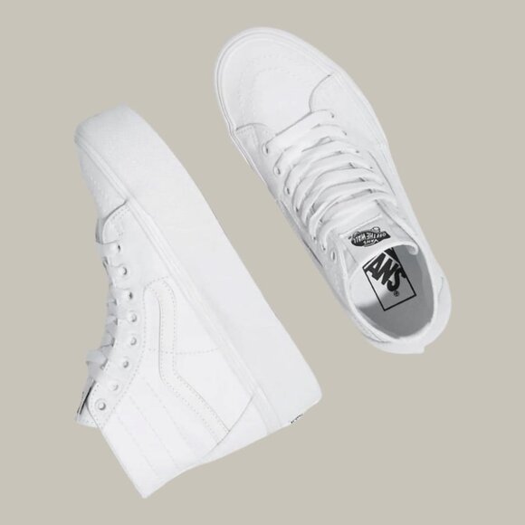 NWT Vans Sk8-Hi Tapered Stackform Shoes- White -Size: Men 8.5/ Women 10 (26.5 cm - Picture 12 of 14